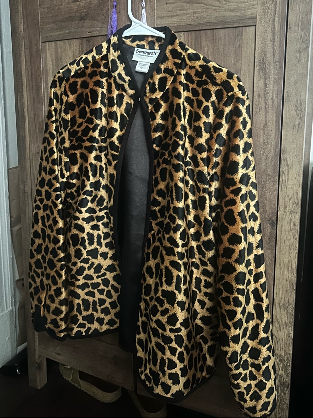 Reformation Leopard Print Teddy Jacket in Tan and Black